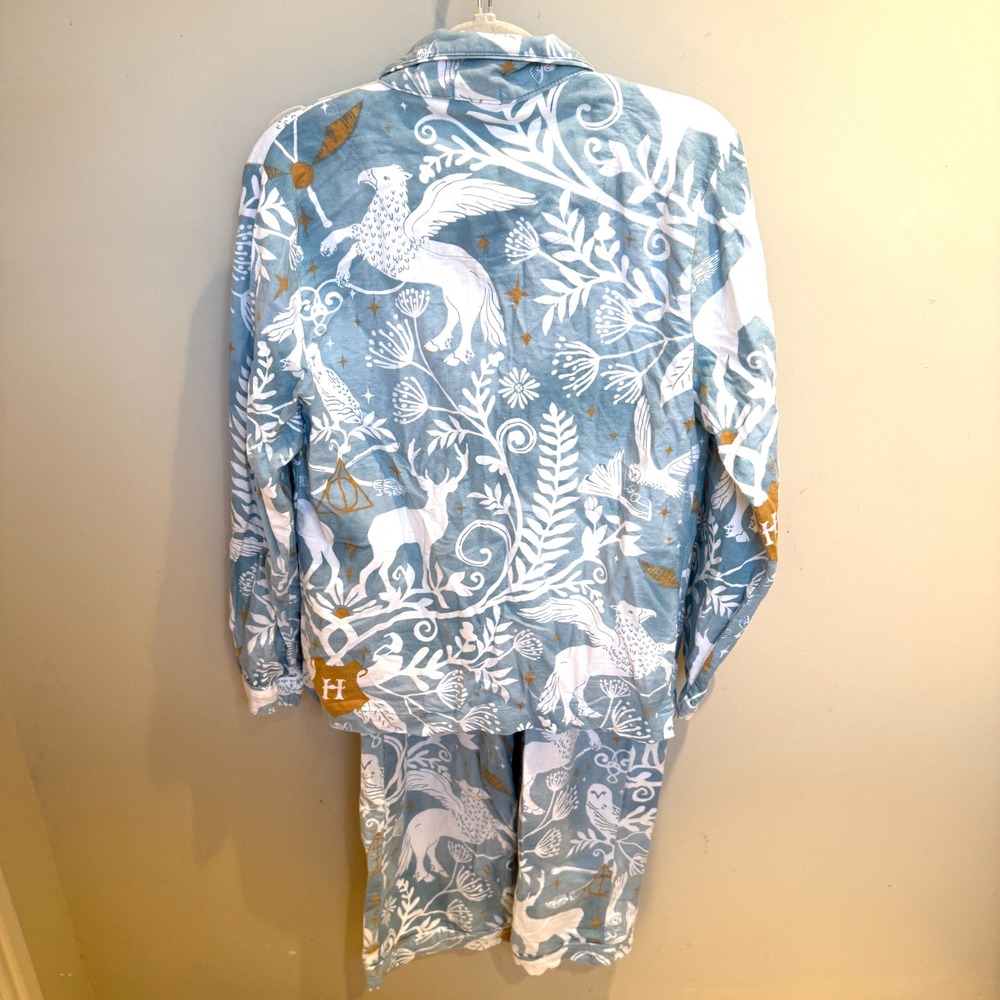 Pottery Barn Teen Harry Potter Organic Cotton Pajama Set Blue Patronus Large - Picture 9 of 9